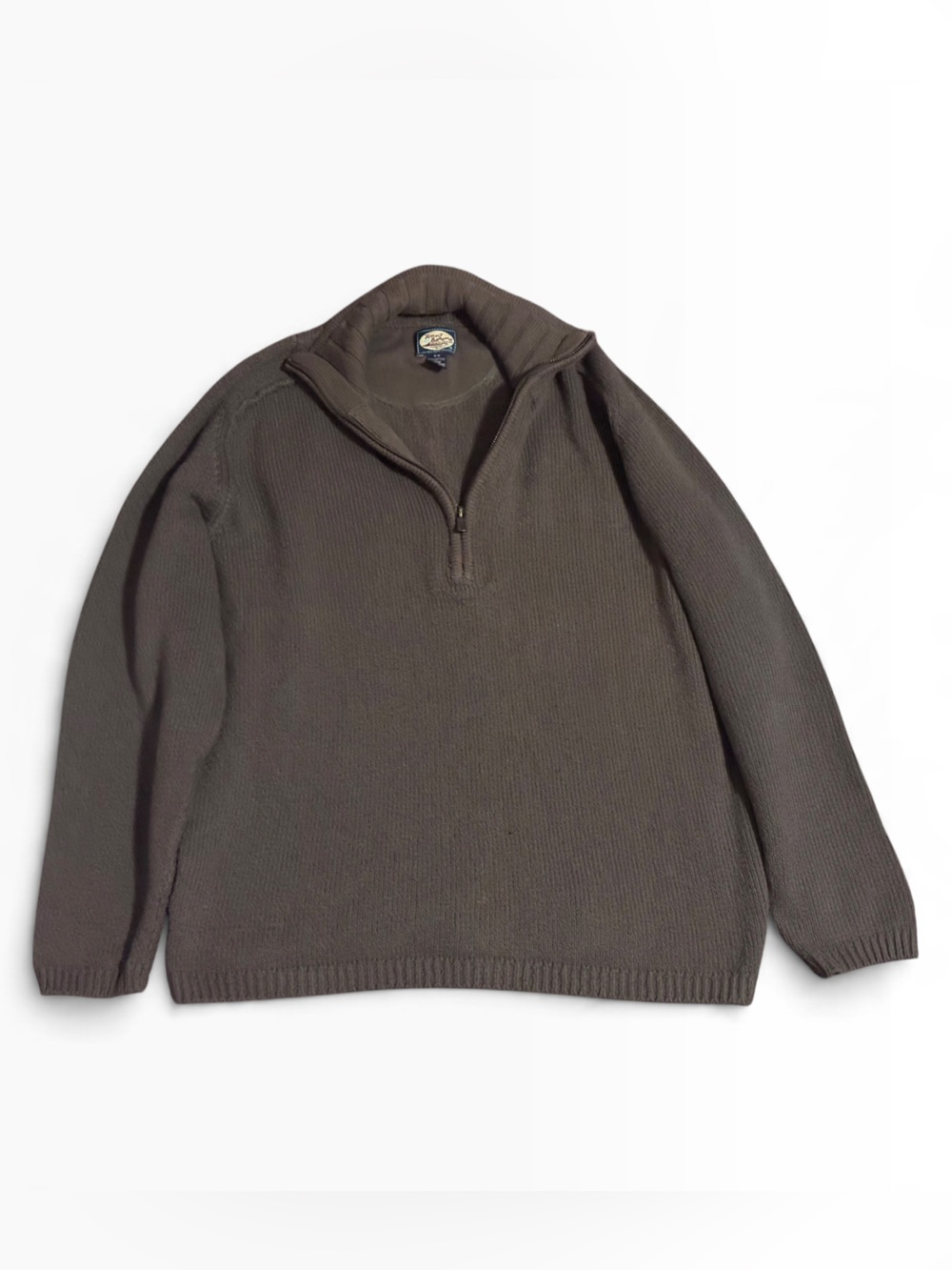 Tommy Bahama Men’s Brown Quarter Zip Sweater 100% Cotton Size M